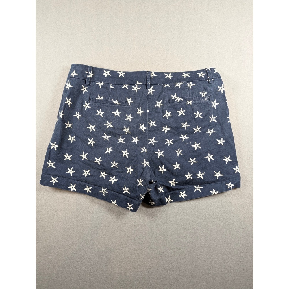Nautica Womens Navy Blue Starfish Print Cotton Stretch Shorts Size 12 - Picture 2 of 6